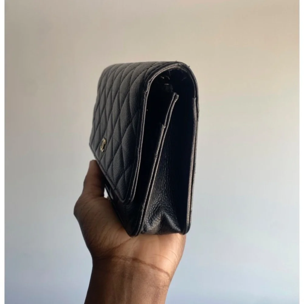 Authentic Chanel Wallet on Chain - Black Caviar Leather with Gold hardware - Picture 12 of 16